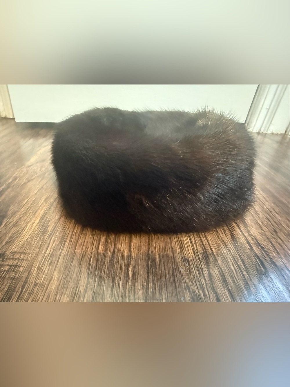 Vintage Mink Fur 1960s Genuine Ranch Mahogany Brown Cossack Pillbox Hat S M
